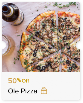 Gourmet Club 50% off on pizza
